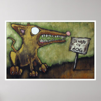 POSTER "ATTENTION AU CHIEN #4"