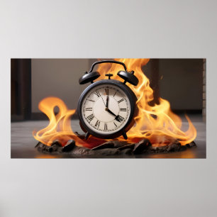 Poster Attention au feu, pas le temps