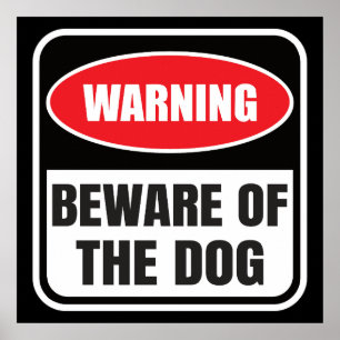 Poster Attention au panneau d'avertissement du chien