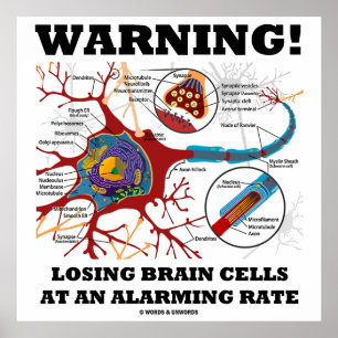 Poster Attention ! Losing Brain Cells At An Alarming