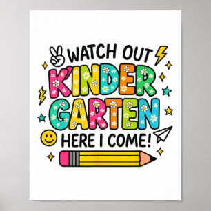 Poster Attention maternelle me voici Retour à l'école