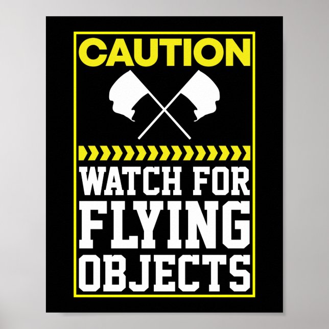 Poster Attention Pour Les Objets Volants Garde-Couleur (Devant)