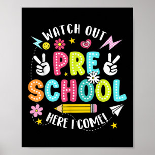 Poster Attention Préscolaire Me Voici Retour à l'école Pr