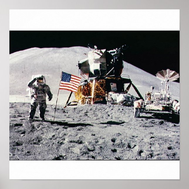 Poster Atterrissage de la Lune spatiale (Devant)
