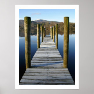 Poster Atterrissage en bois en bateau sur Derwentwater