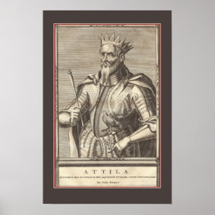 Poster Attila l'hun, fléau de Dieu avec la frontière