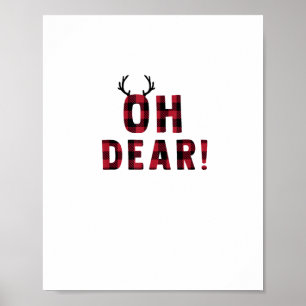 Poster Attitude Amusante Oh Mon Dieu Cerf à Carreaux Créa