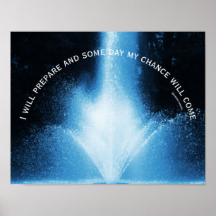 Poster Attitude de la fontaine d'eau bleue Citation inspi