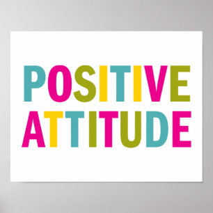 Poster Attitude positif en couleurs vives