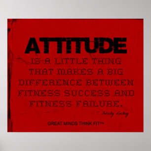 Poster Attitude rouge de forme physique de fil de noir de