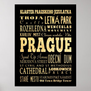 Poster Attractions et lieux célèbres de Prague, Stredoces