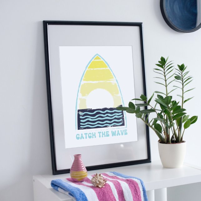 Poster Attrape la vague. Conception en été. (Créateur téléchargé)