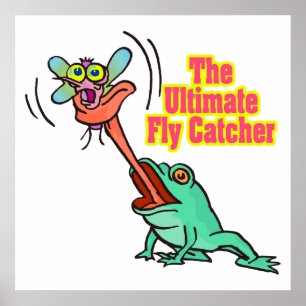 Poster attrape-mouches ultime drôle grenouille
