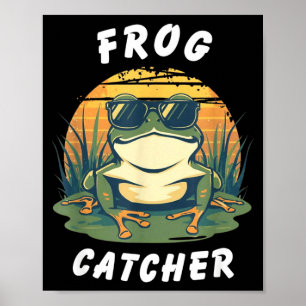 Poster Attrapeur de grenouilles Rétro Chasseur de grenoui
