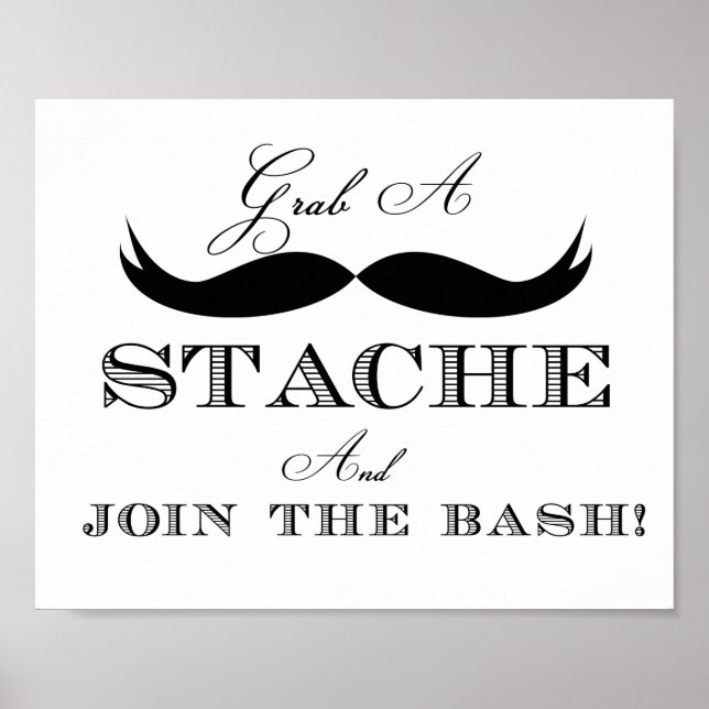 Poster Attrapez un stache et rejoignez le panneau Bash (Devant)