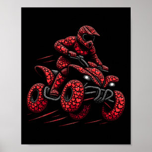 Poster Atv Quad 4 Wheeler Vélo Coeur Atv Rider Garçons Ho