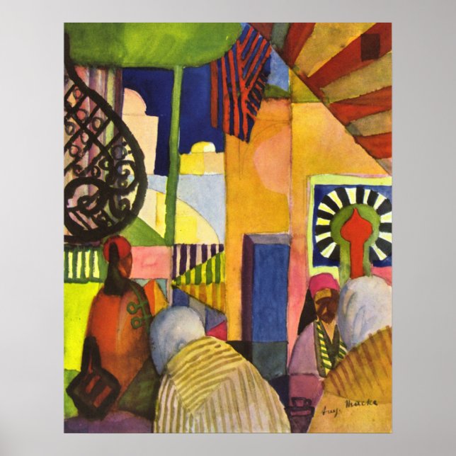 Poster Au bazar par August Macke (Devant)