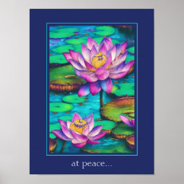 Poster au calme - Belle scène rose Lotus Flower