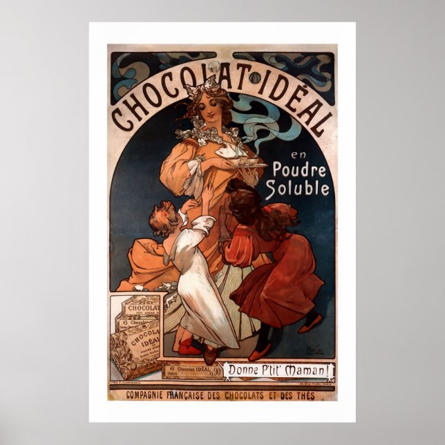 Poster au chocolat Art Nouveau Mucha (Devant)