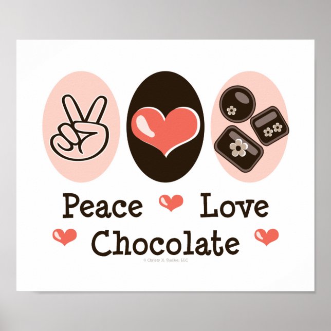 Poster au chocolat Peace Love (Devant)