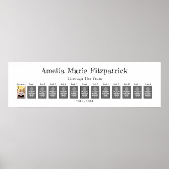 Poster Au Cours Des Années Modèles photo De 12E Année (Devant)