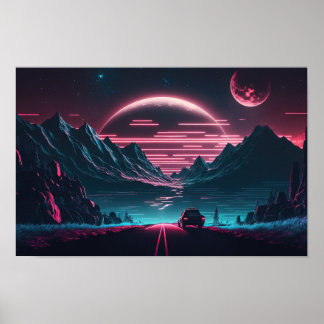 Poster Au-delà du néon : la course vers l'avenir