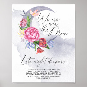 Poster Au-dessus de la lune Fleurs de nuit Late couche je