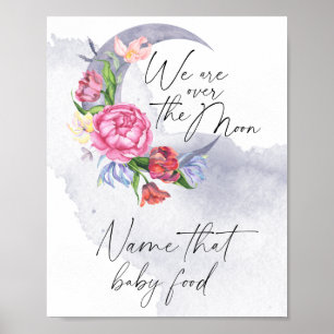 Poster Au-dessus de la lune Nom que bébé nourriture