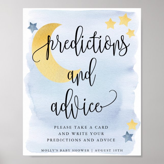 Poster Au-dessus de la Lune, Prédictions et conseils bleu (Devant)