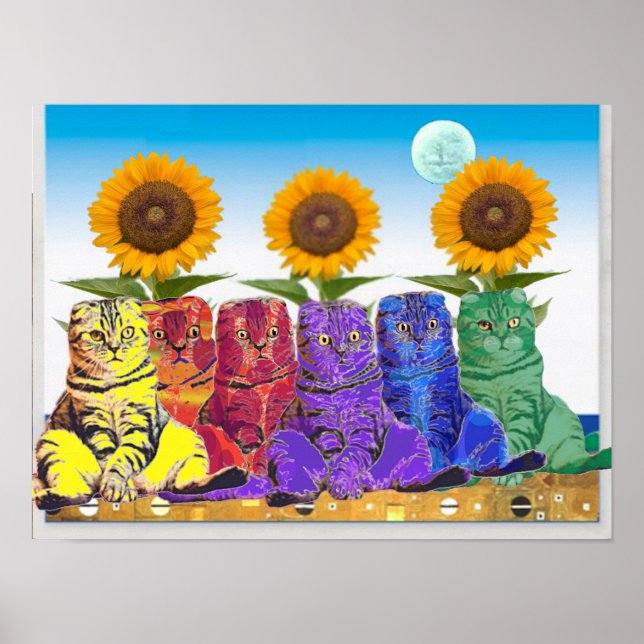 Poster Au-dessus des chats arc-en-ciel pour l'Ukraine (Devant)