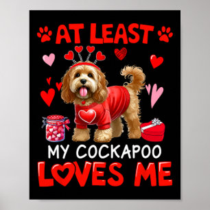 Poster Au moins mon Apoo m'aimant Saint-Valentin Propriét