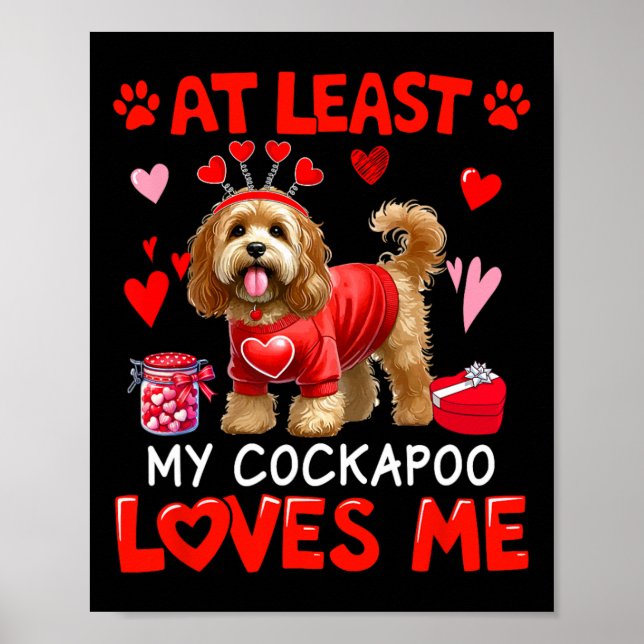 Poster Au moins mon Apoo m'aimant Saint-Valentin Propriét (Devant)