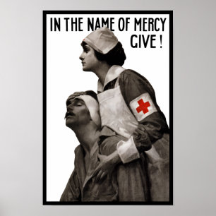Poster Au Nom De Mercy Give - WW1 Redcross
