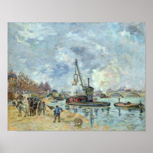 Poster Au quai de Bercy à Paris, 1874 (Devant)