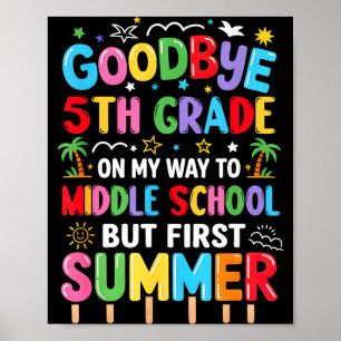 Poster Au revoir 5e année de fin d'études au collège prem