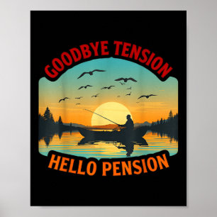 Poster Au revoir tension bonjour pêche en bateau à la ret
