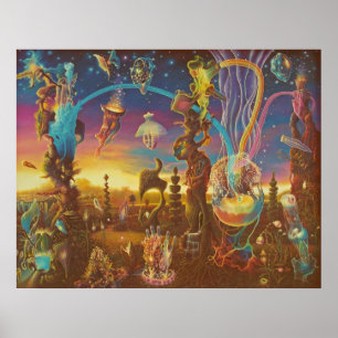 Poster Aube dans le jardin de la création