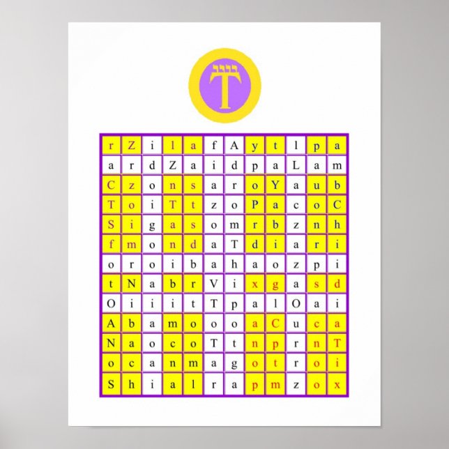 Poster Aube Dorée Enochian Air Tablet / Watchtower (Devant)
