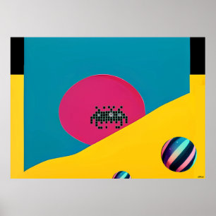 Poster Aube d'un monde merveilleux d'étoiles
