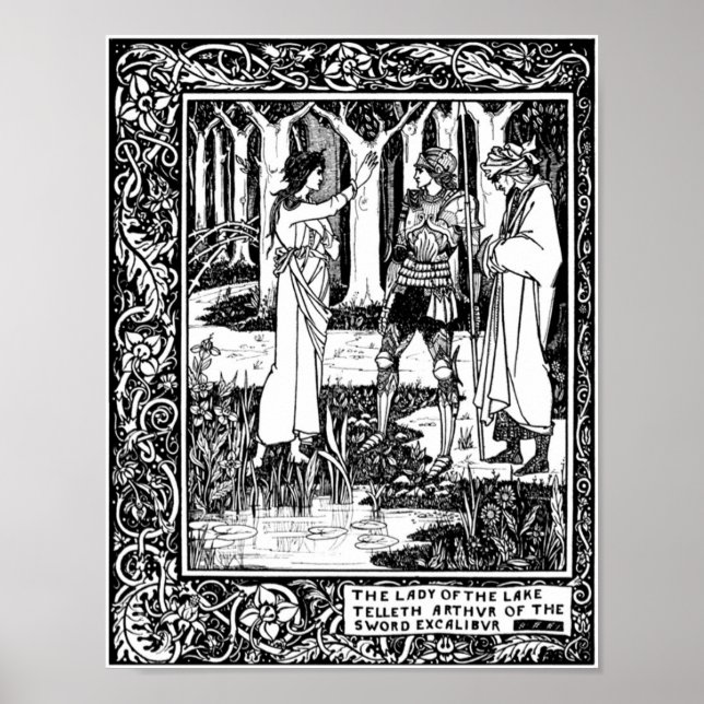 Poster Aubrey Beardsley Illustration pour Lady of the Lak (Devant)