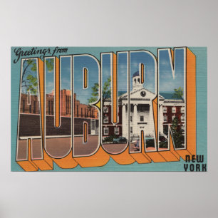 Poster Auburn, New York - grandes scènes de lettre