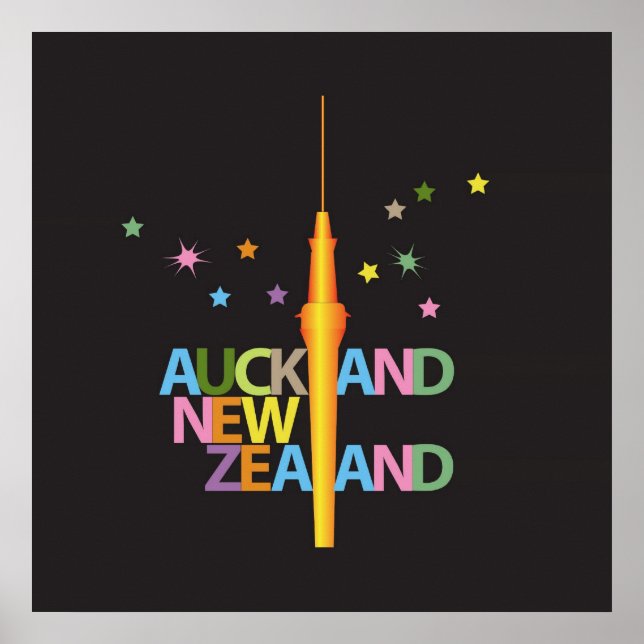 Poster Auckland City Nouvelle-Zélande (Devant)