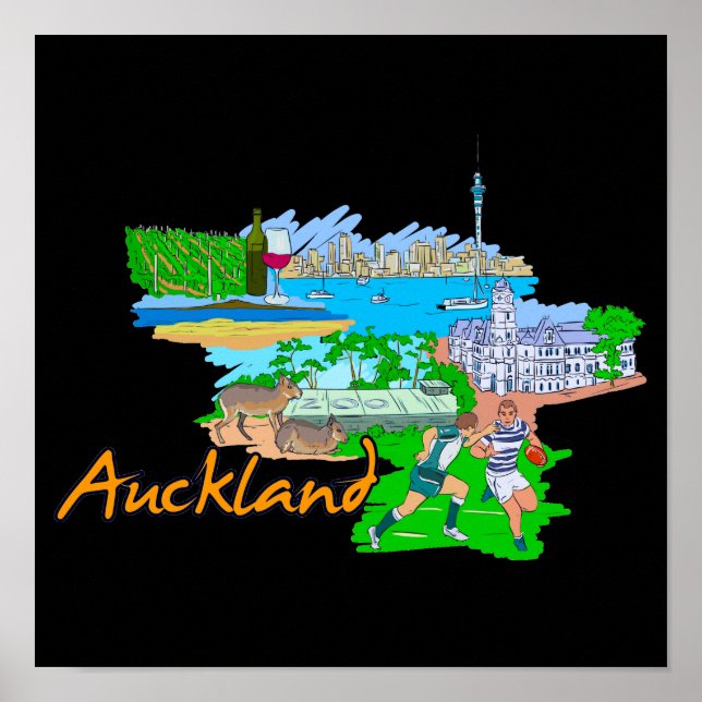 Poster Auckland - Nouvelle-Zélande (Devant)