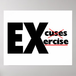 Poster Aucun Excuses Juste Exercice