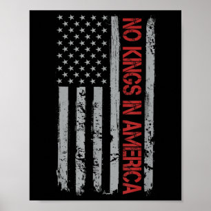 Poster Aucun Kings En Amérique Drapeau US Vintage