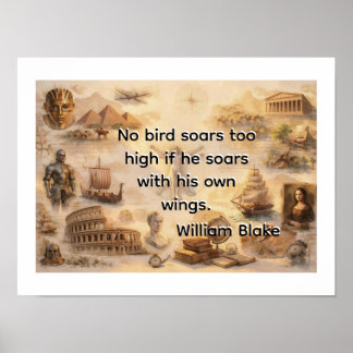 Poster Aucun oiseau ne vogue trop haut -William Blake