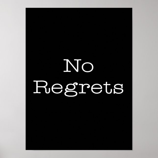 Poster Aucun regret Cite Motivation inspirante Citation (Devant)