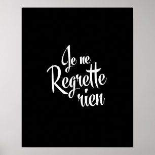 Poster Aucun Regret Je ne Regrette Rien
