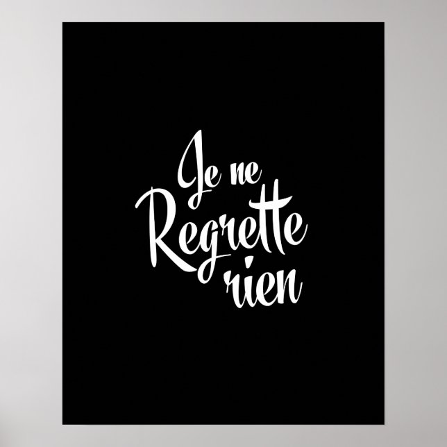 Poster Aucun Regret Je ne Regrette Rien (Devant)