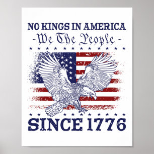 Poster Aucun Rois En Amérique Depuis 1776 L'Amérique Drap
